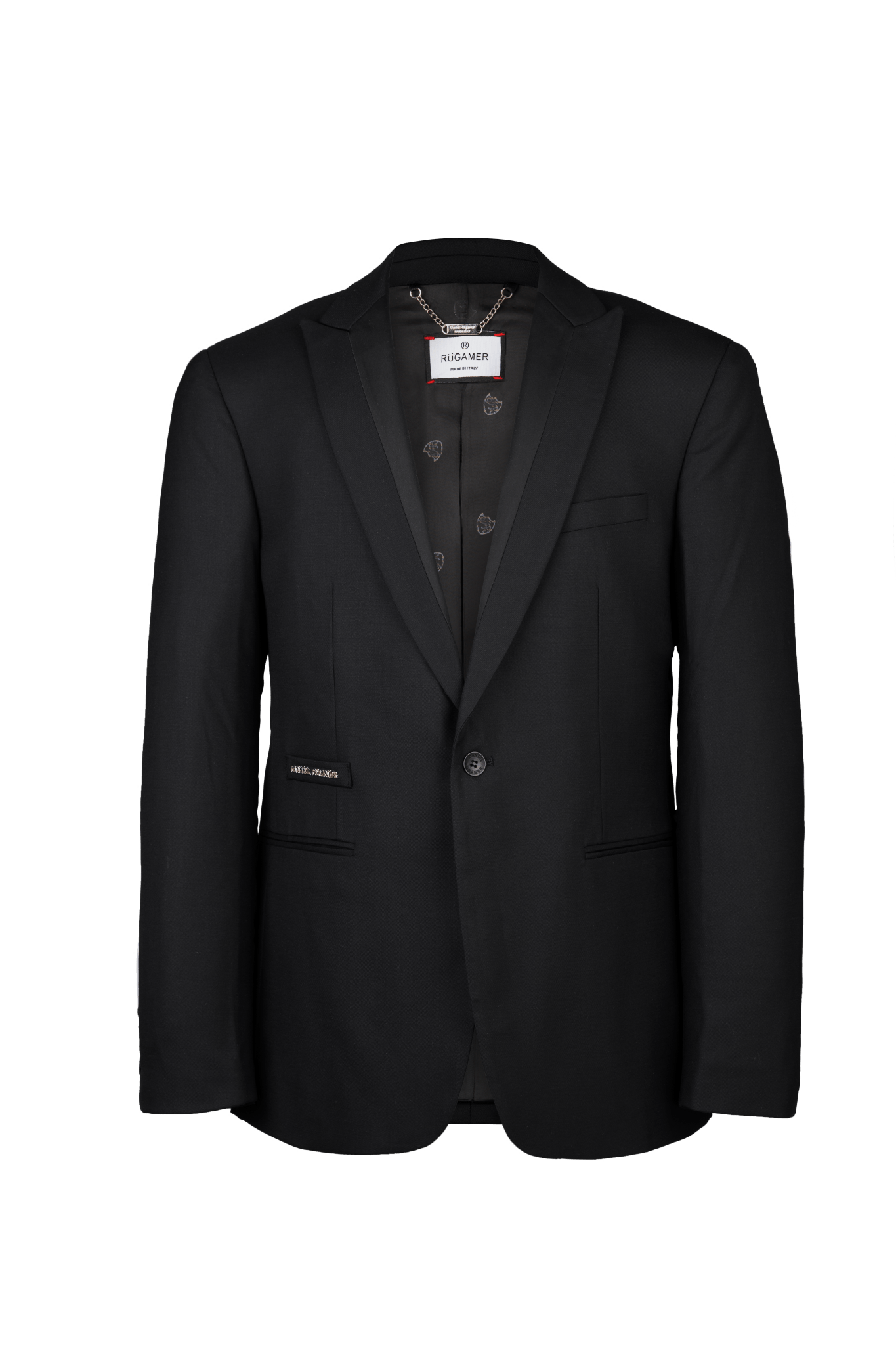 Vorderansicht des schwarzen Signature-Sakko aus italienischer Merinowolle - klassische Silhouette mit modernem Schnitt.